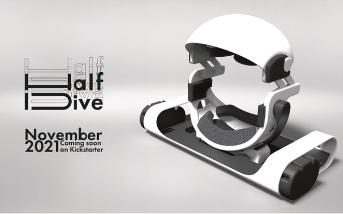 寝ながら利用できるVRデバイス「HalfDive」が発表 クラウドファンディングを準備中